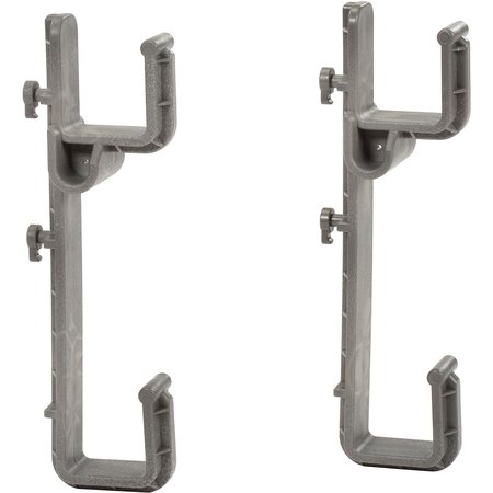 GLOBAL INDUSTRIAL Accessory Square Hooks, 2-3/8 Deep, for Industrial Service Carts, Structural Foam, 2PK 800301